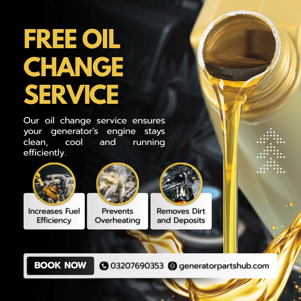 Certified technician performing Free Oil Change Service for Diesel Generators in Islamabad.