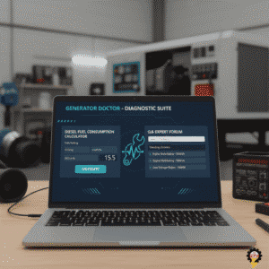 Generator Doctor diagnostic tools interface on a laptop.