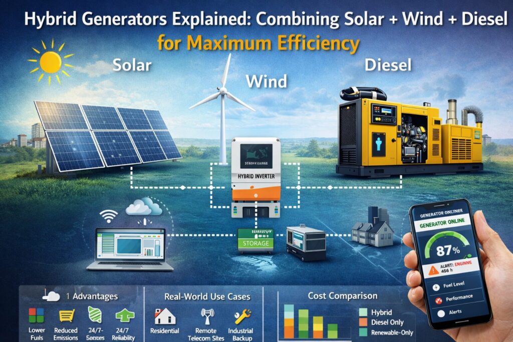 Hybrid Generators solar wind diesel system diagram
